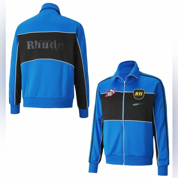 Puma x Rhude Track Jacket Full Zip Up Palace Blue 596753 41 Men’s sz Medium - Picture 1 of 4